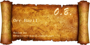 Orr Bazil névjegykártya